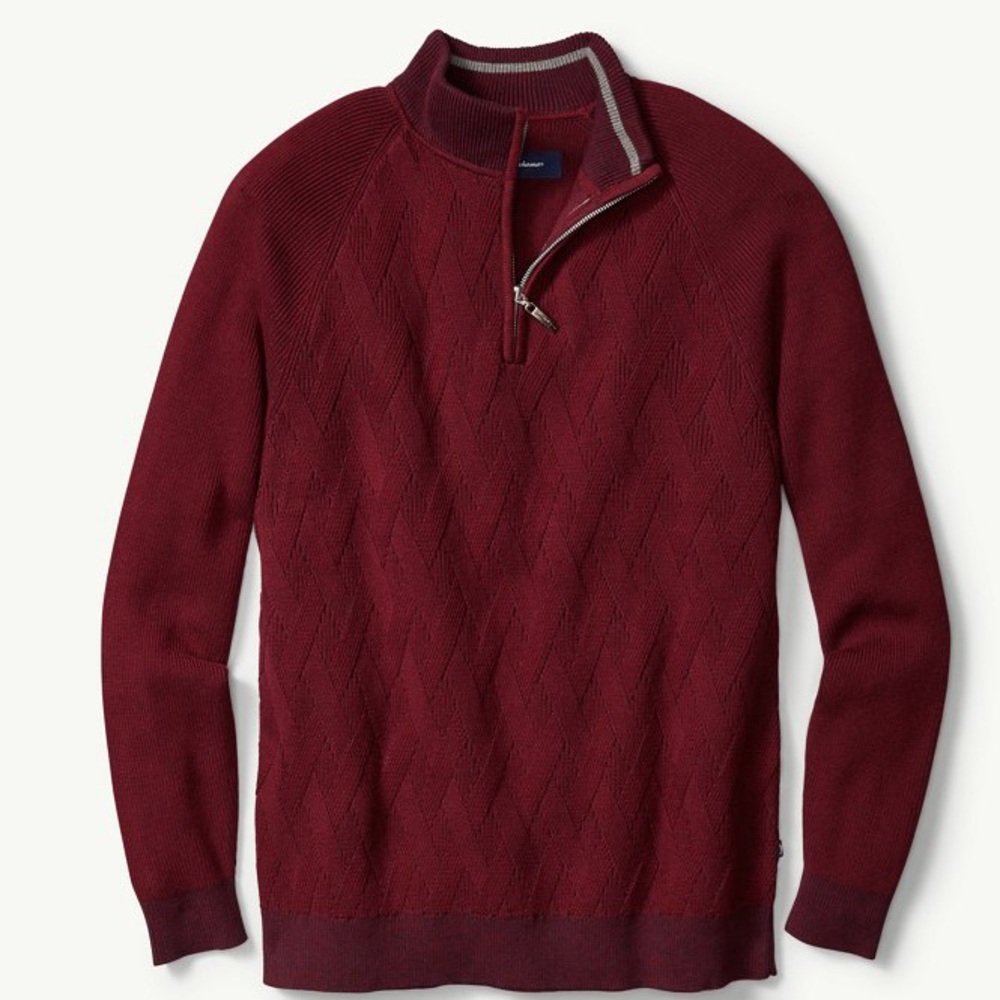 Tommy Bahama Men’s Large Ocean Crest Half Zip Up Sweater